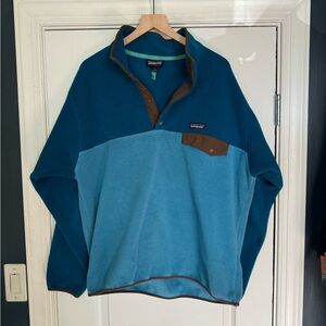 Patagonia men’s synchilla fleece large blue two tone